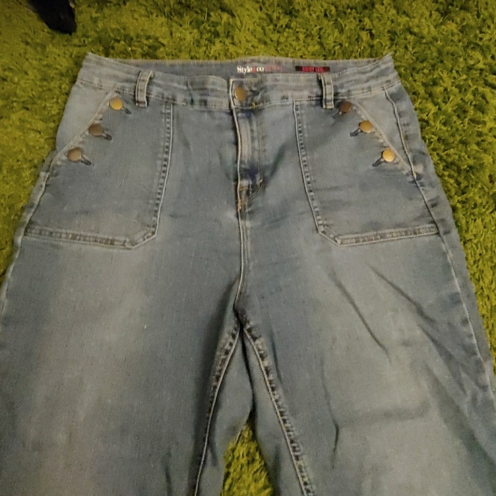 High waisted boot cut jeans